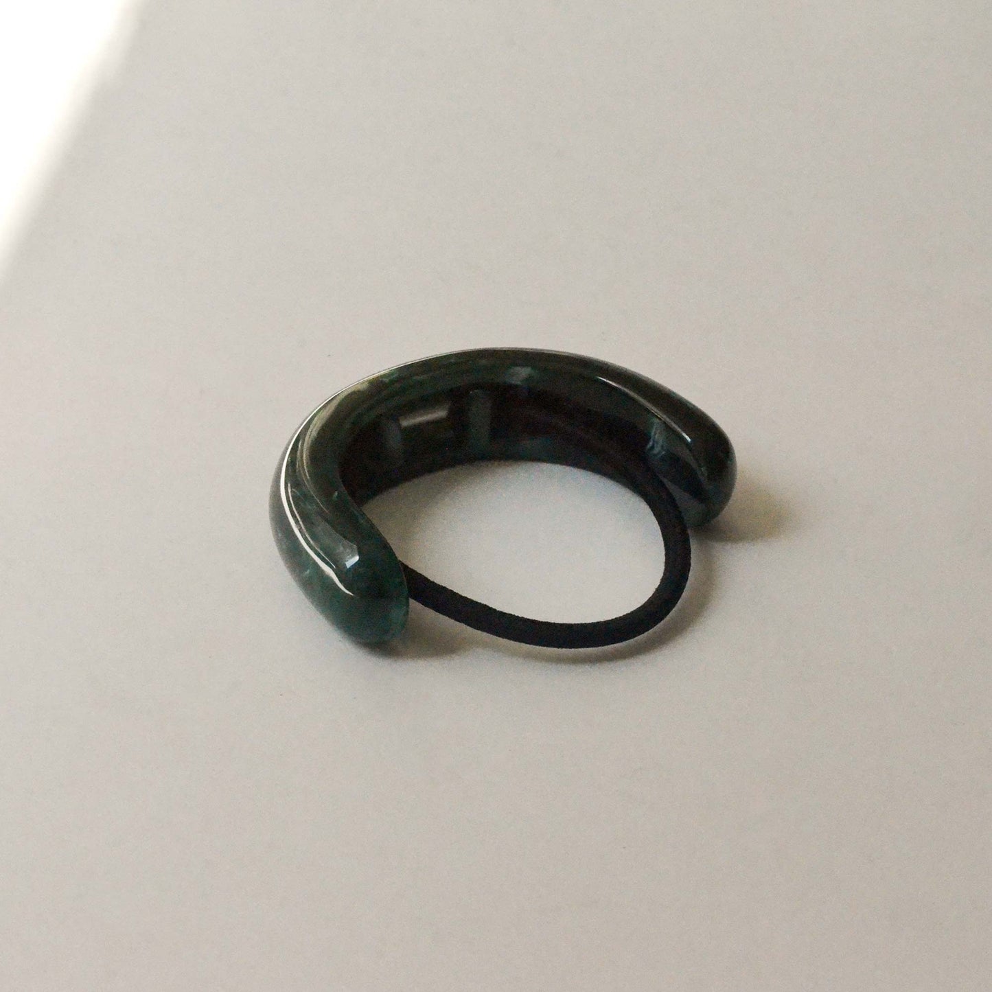 Wide Arch Resin Ponytail Hair Tie | Green