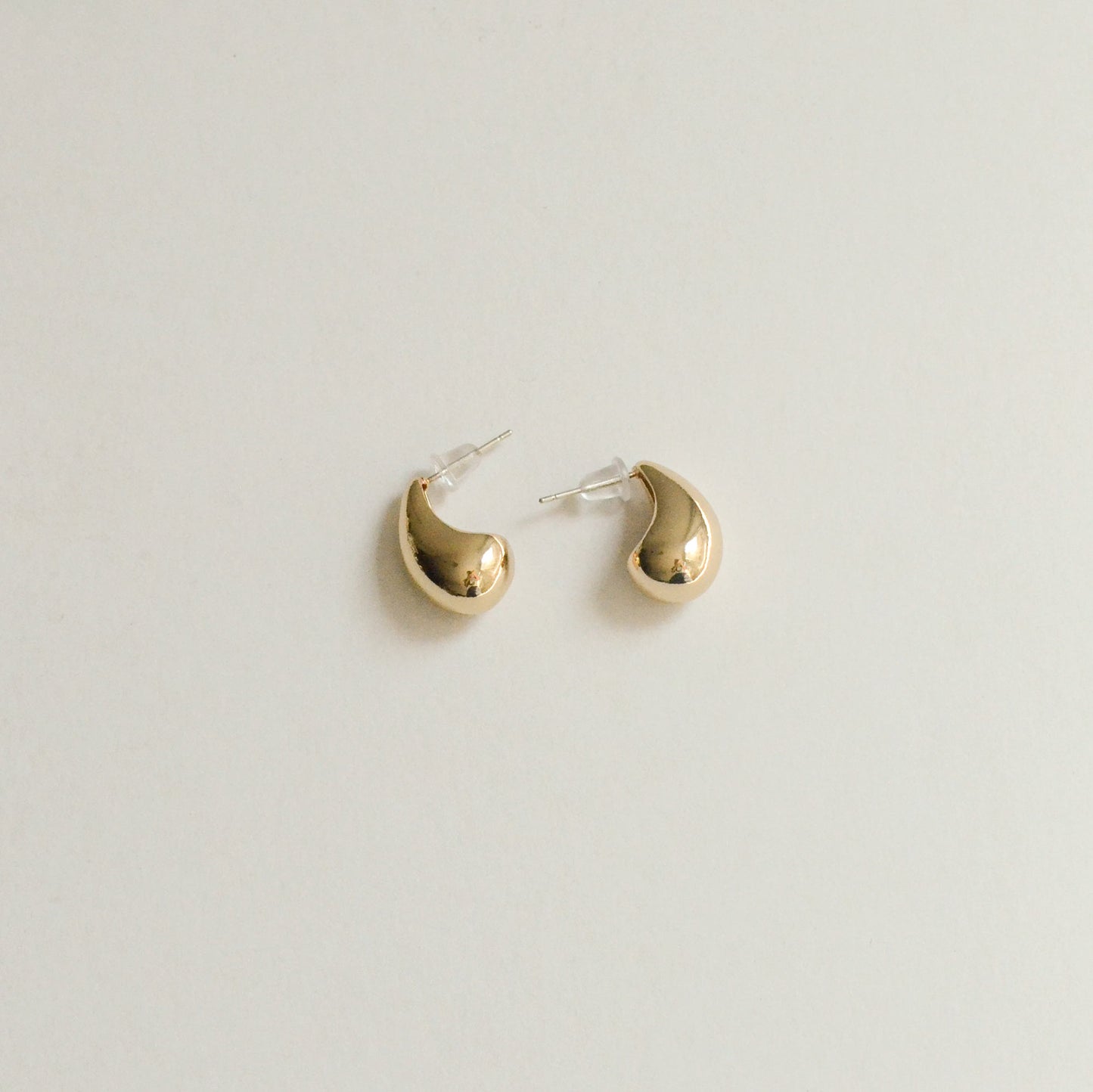 Teardrop Metal Post Earrings | Gold