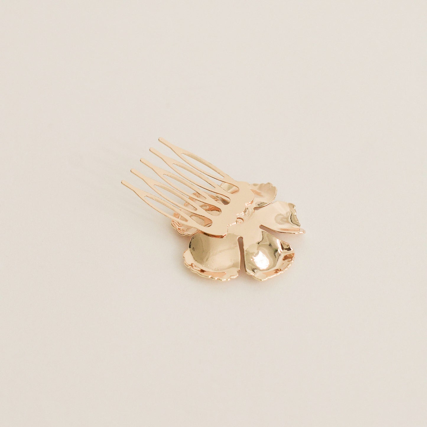 Metal Flower with Crystal Hair Side Comb