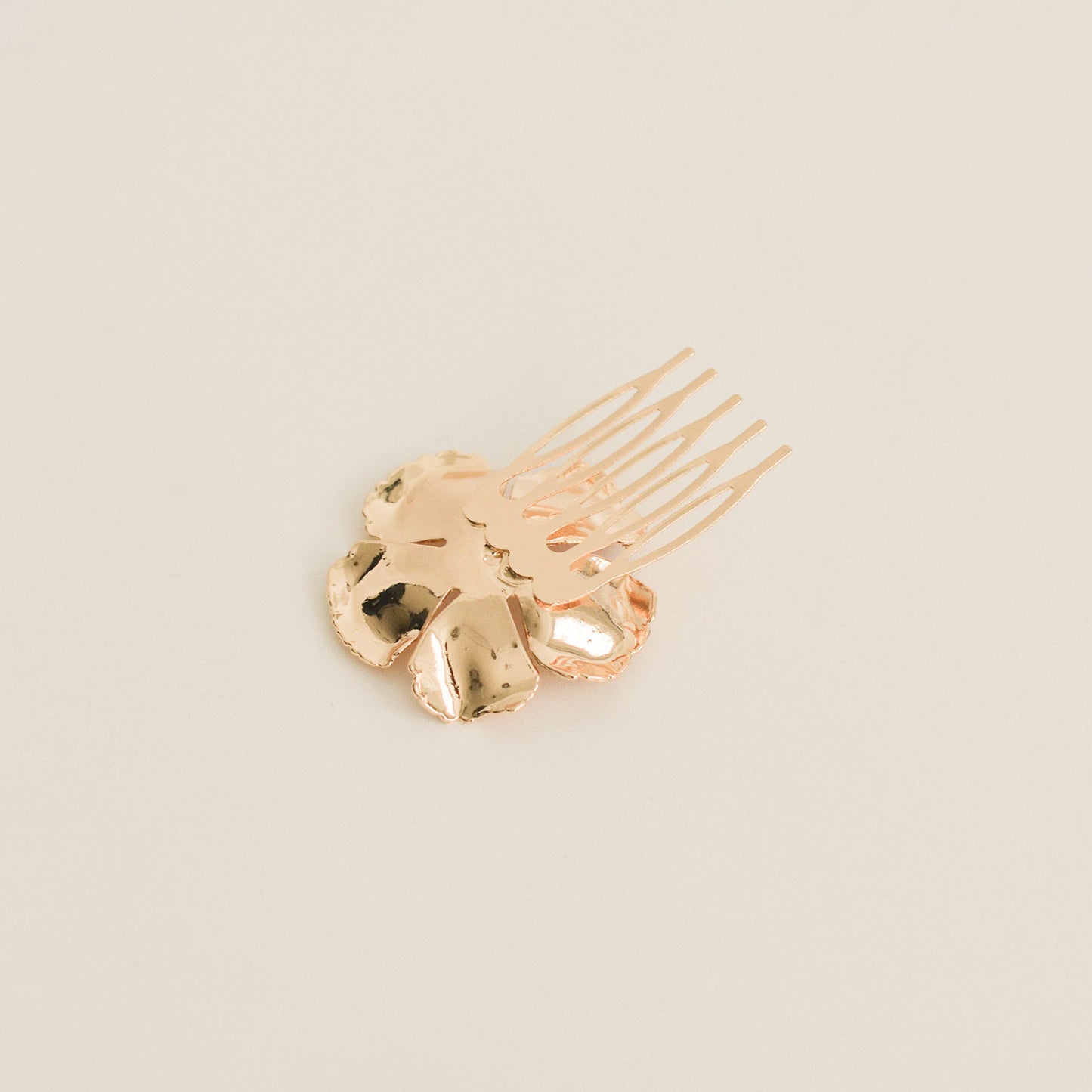 Metal Flower with Crystal Hair Side Comb
