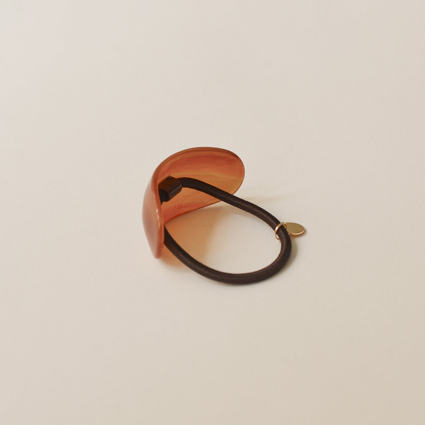 Curved Oval Resin Ponytail Hair Tie | Brown