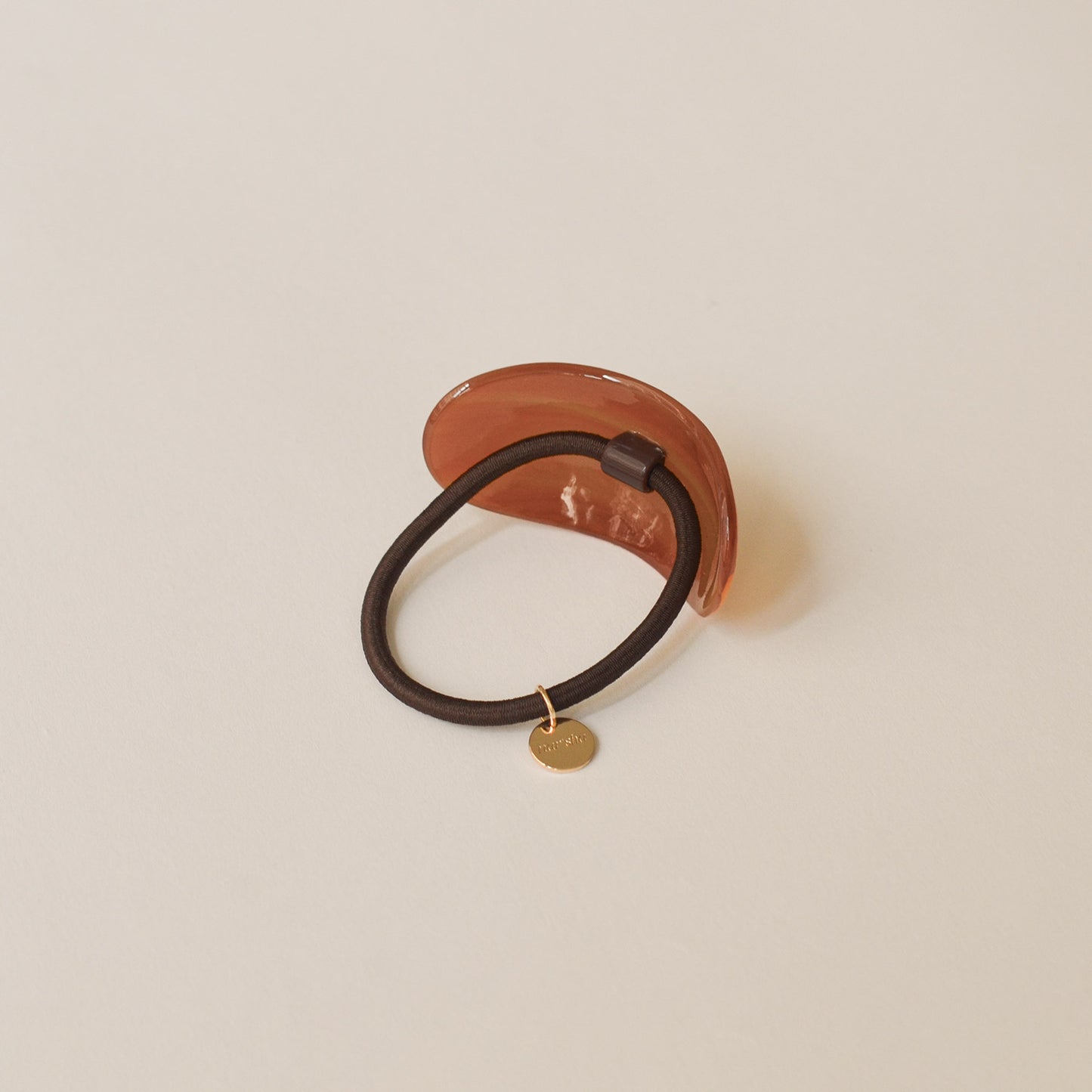 Curved Oval Resin Ponytail Hair Tie | Brown