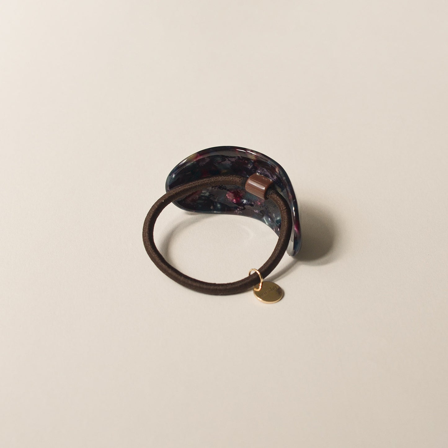 Curved Oval Resin Ponytail Hair Tie | Midnight Blue