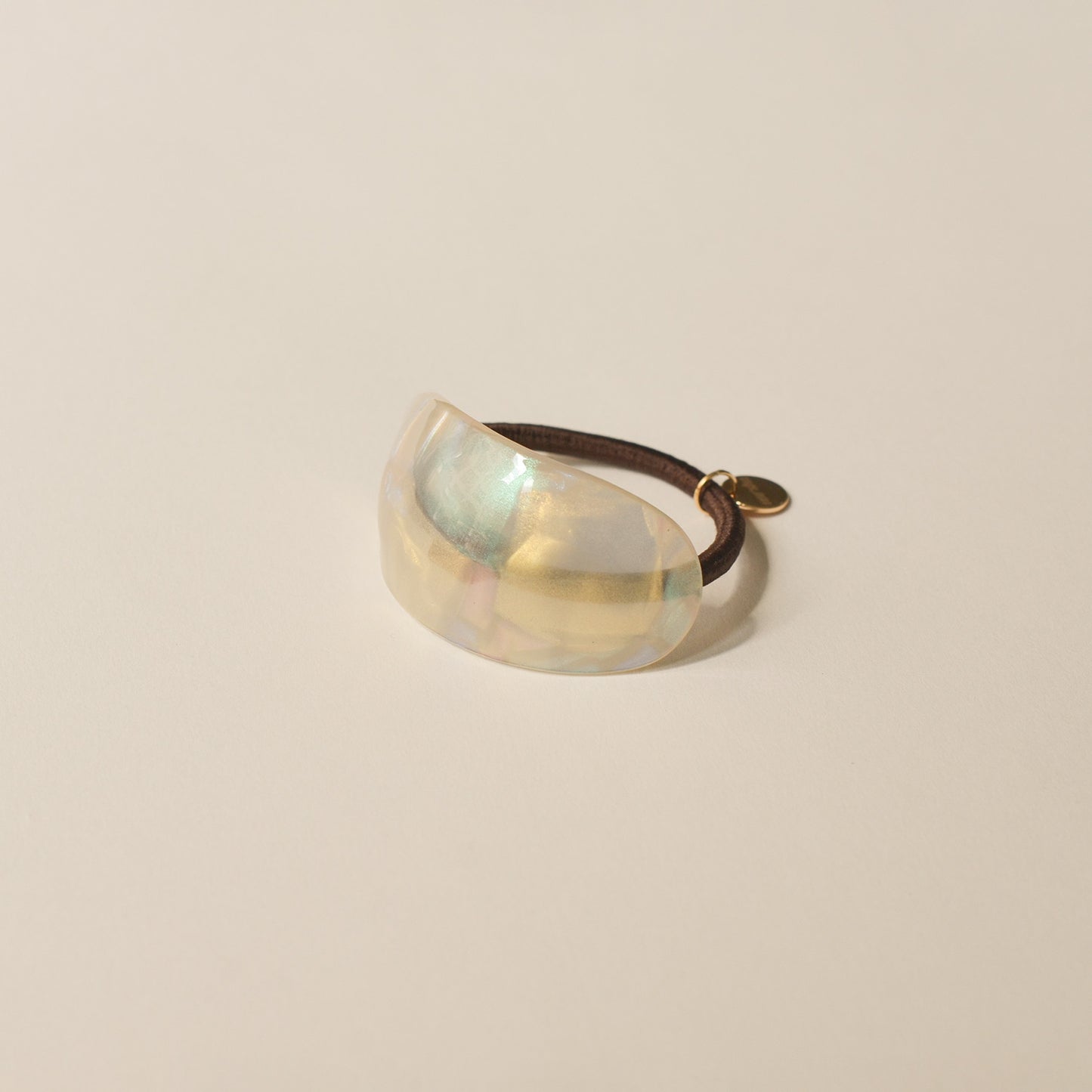 Curved Oval Resin Ponytail Hair Tie | Crystal Shell
