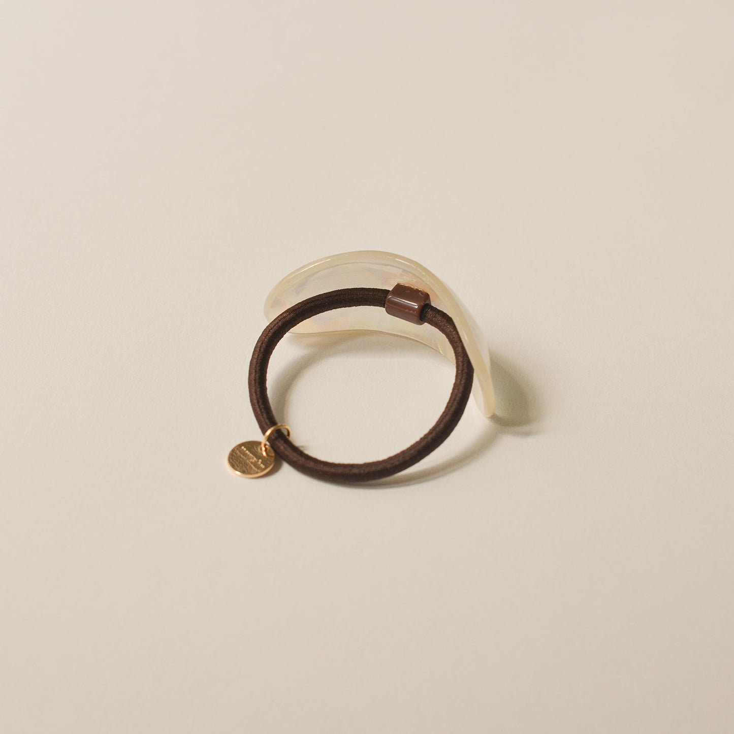 Curved Oval Resin Ponytail Hair Tie | Crystal Shell