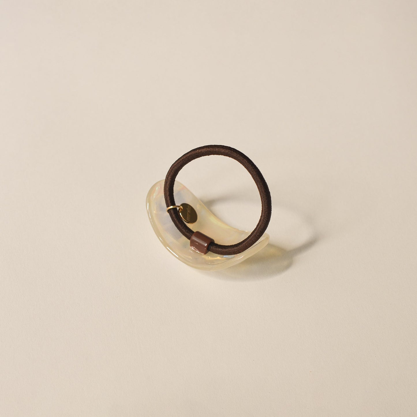 Curved Oval Resin Ponytail Hair Tie | Crystal Shell