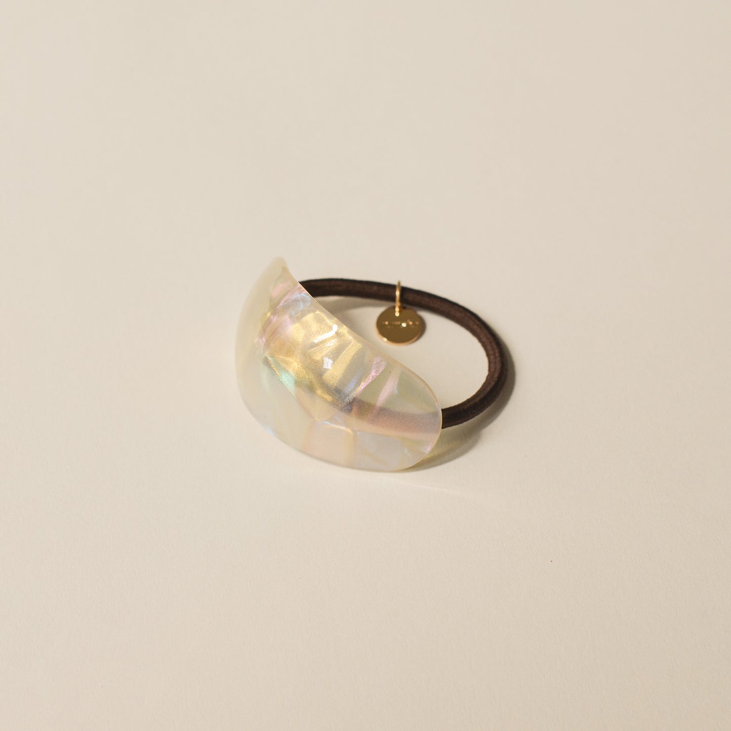 Curved Oval Resin Ponytail Hair Tie | Crystal Shell