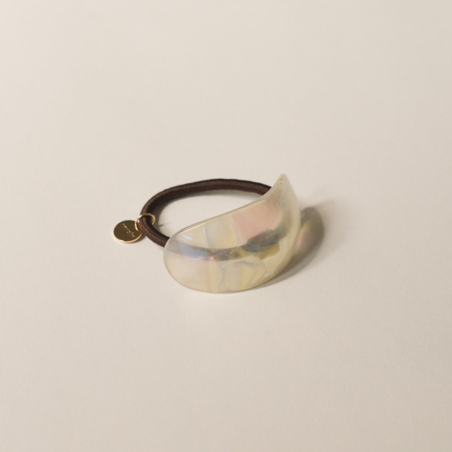 Curved Oval Resin Ponytail Hair Tie | Crystal Shell