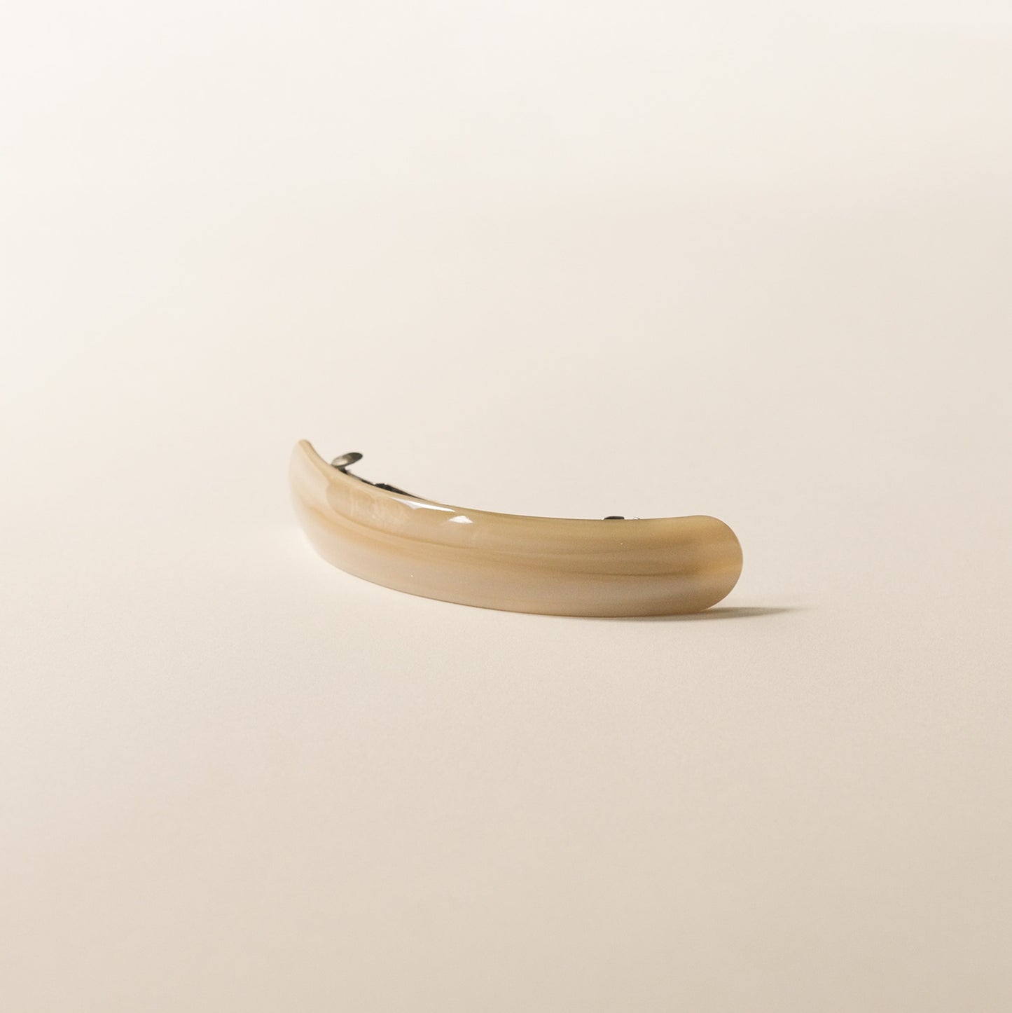 Long Curved Resin Barrette Hair Clip | Beige