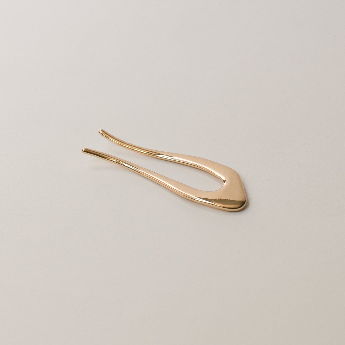 Short U-Shaped Metal Hair Stick | Gold