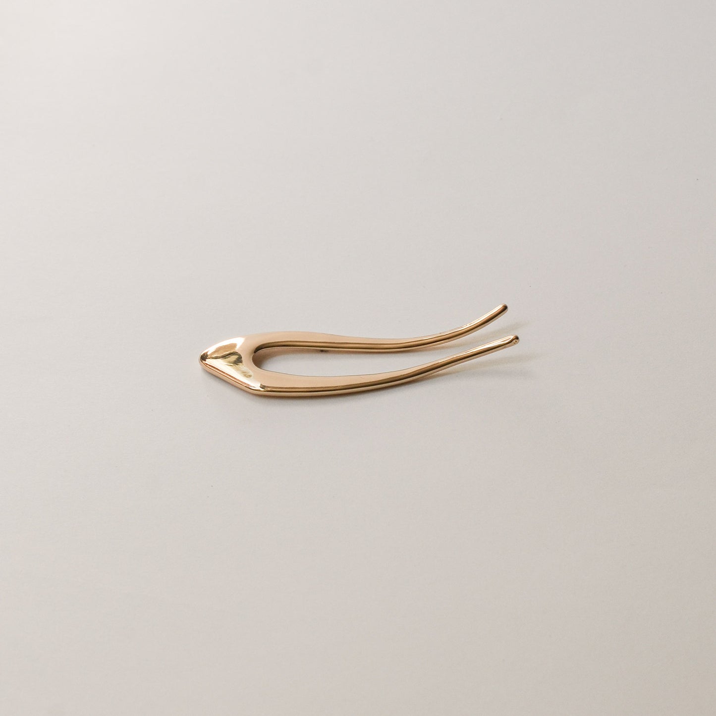 Short U-Shaped Metal Hair Stick | Gold