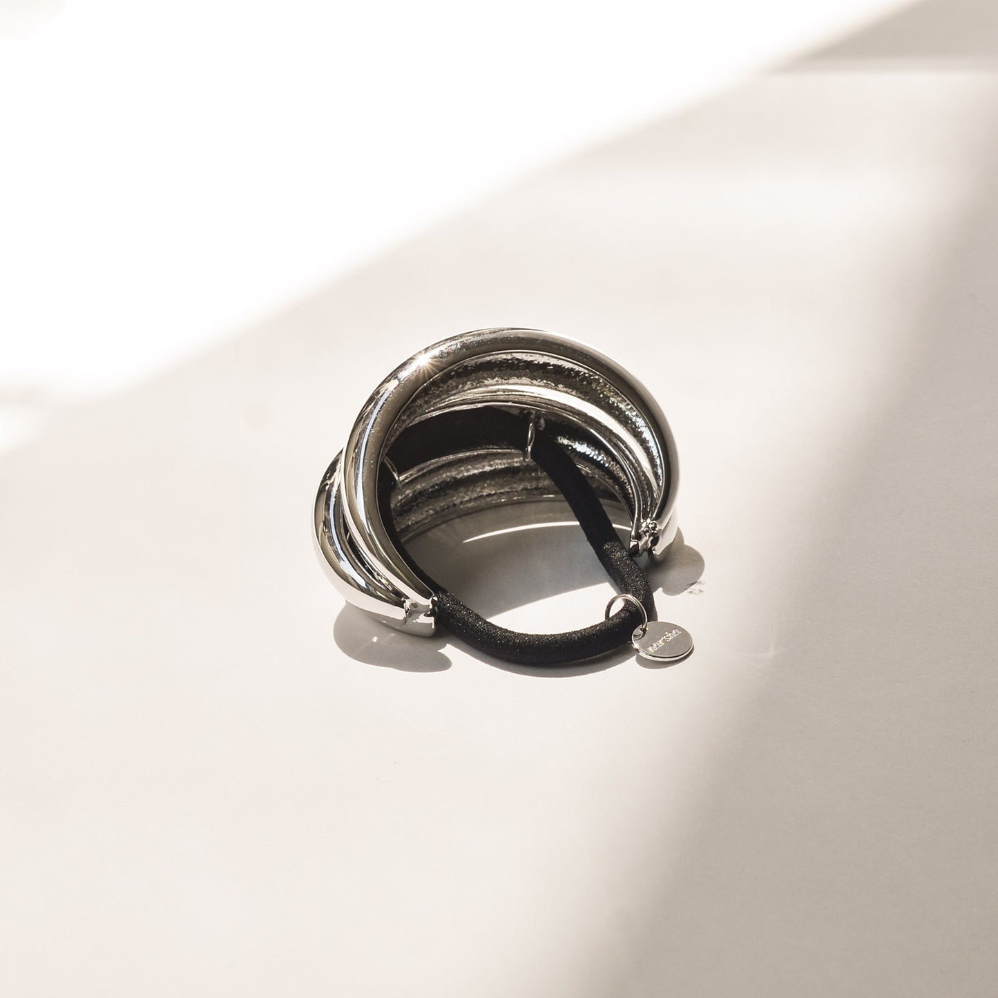 Triple Arch Metal Ponytail Hair Tie | Silver