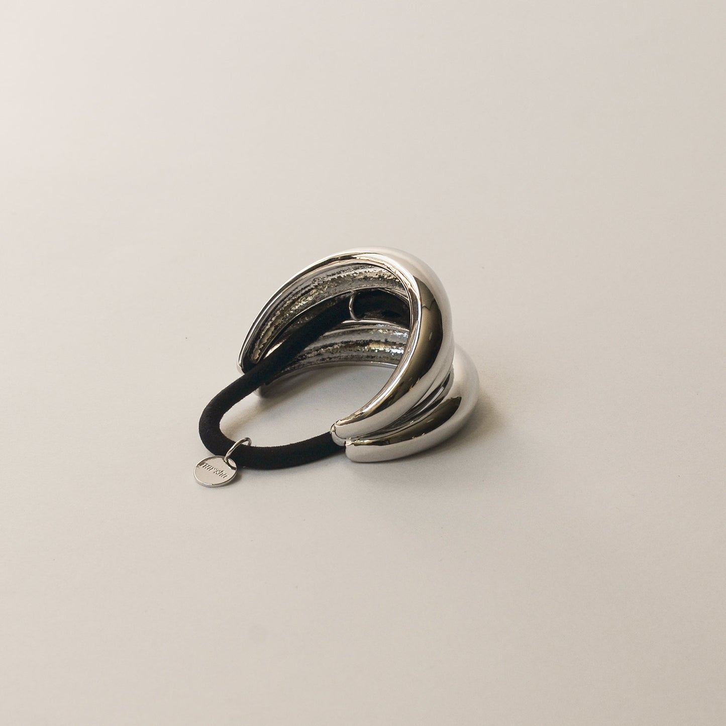 Triple Arch Metal Ponytail Hair Tie | Silver
