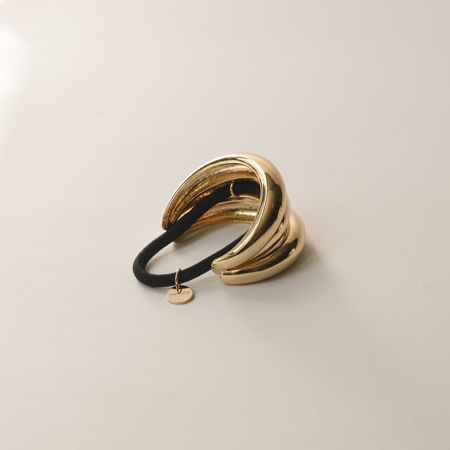 Triple Arch Metal Ponytail Hair Tie | Gold