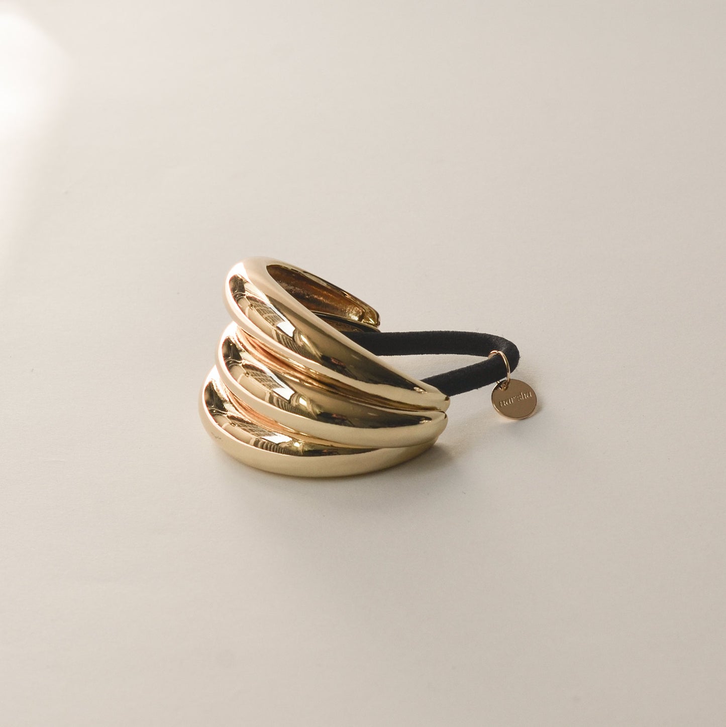 Triple Arch Metal Ponytail Hair Tie | Gold