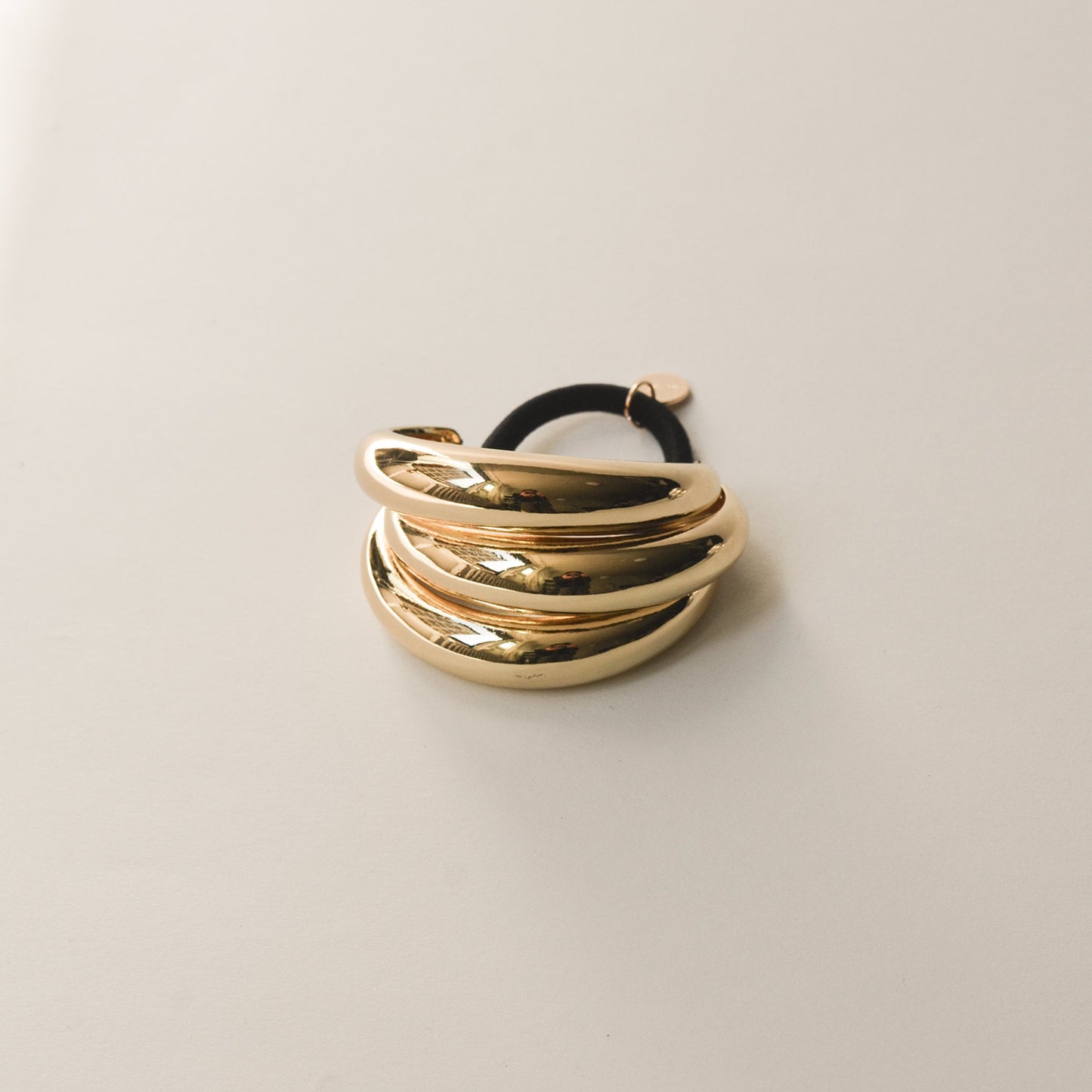 Triple Arch Metal Ponytail Hair Tie | Gold