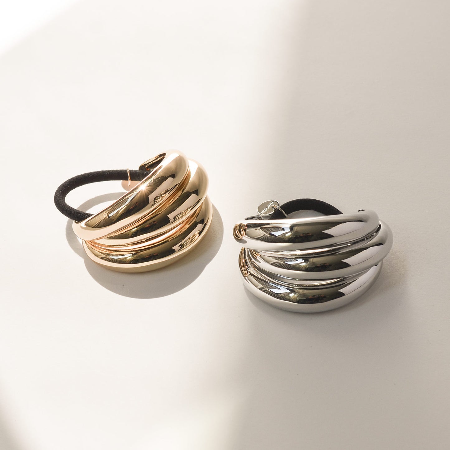 Triple Arch Metal Ponytail Hair Tie | Gold