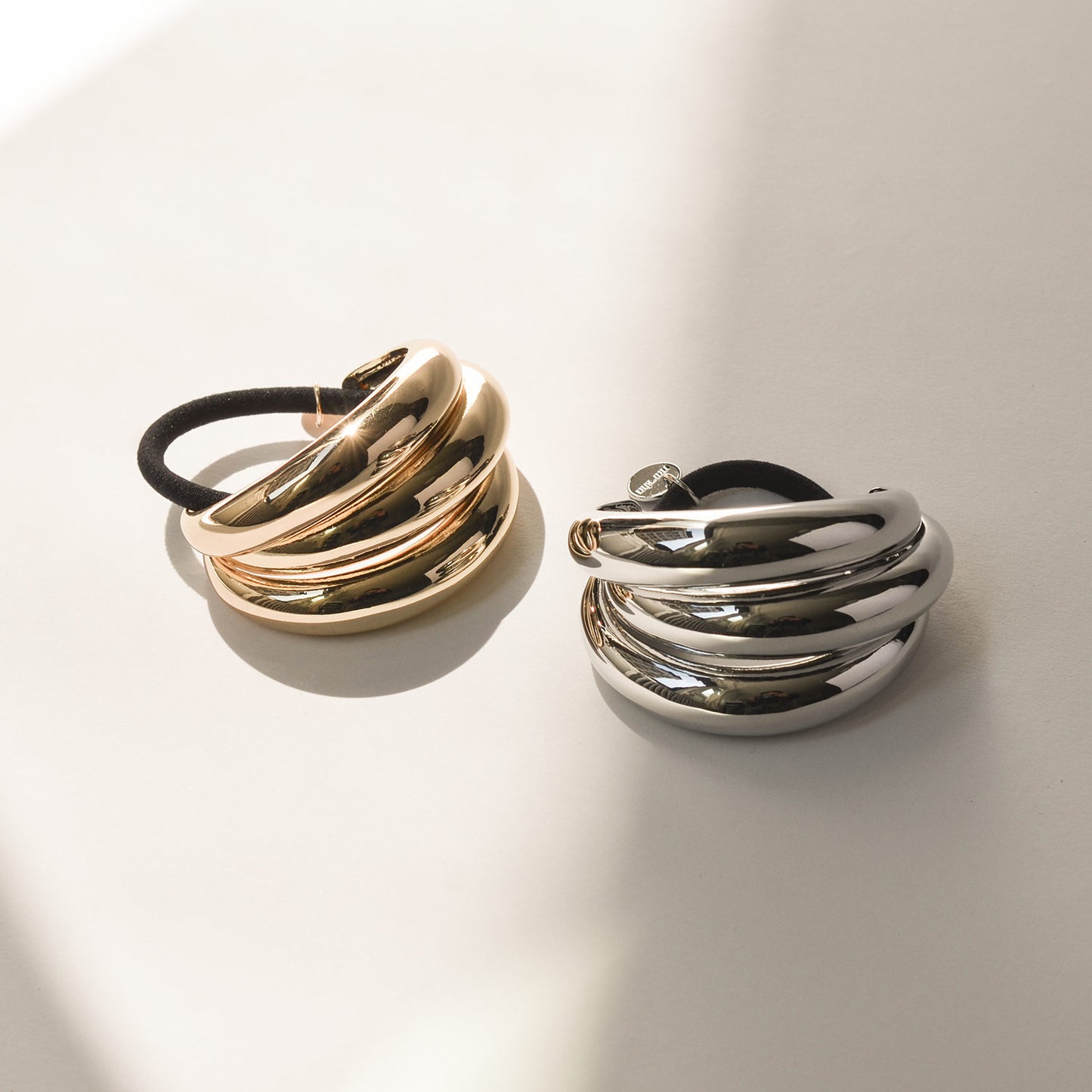 Triple Arch Metal Ponytail Hair Tie | Silver