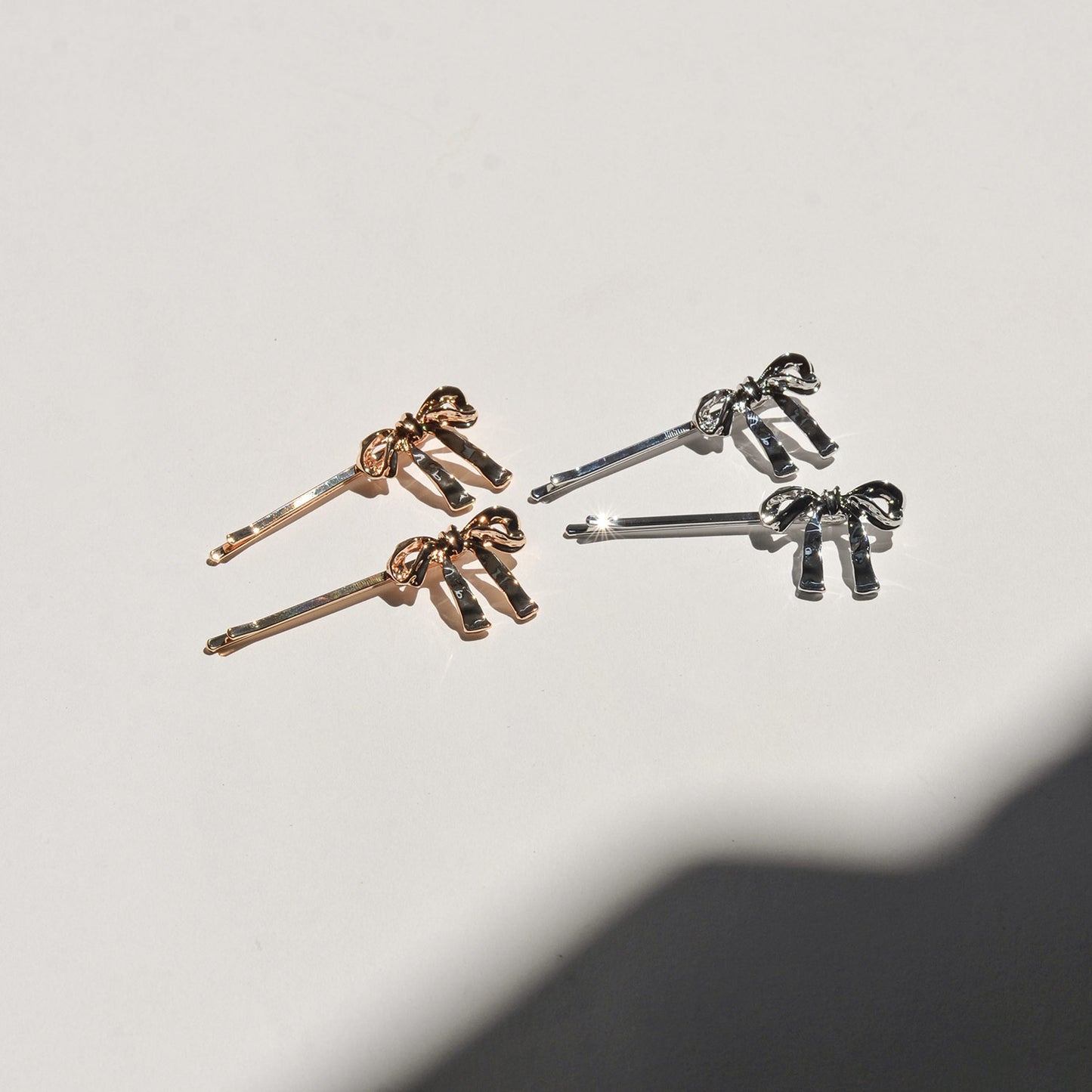 Ribbon Metal Hair Bobby Pins | Gold