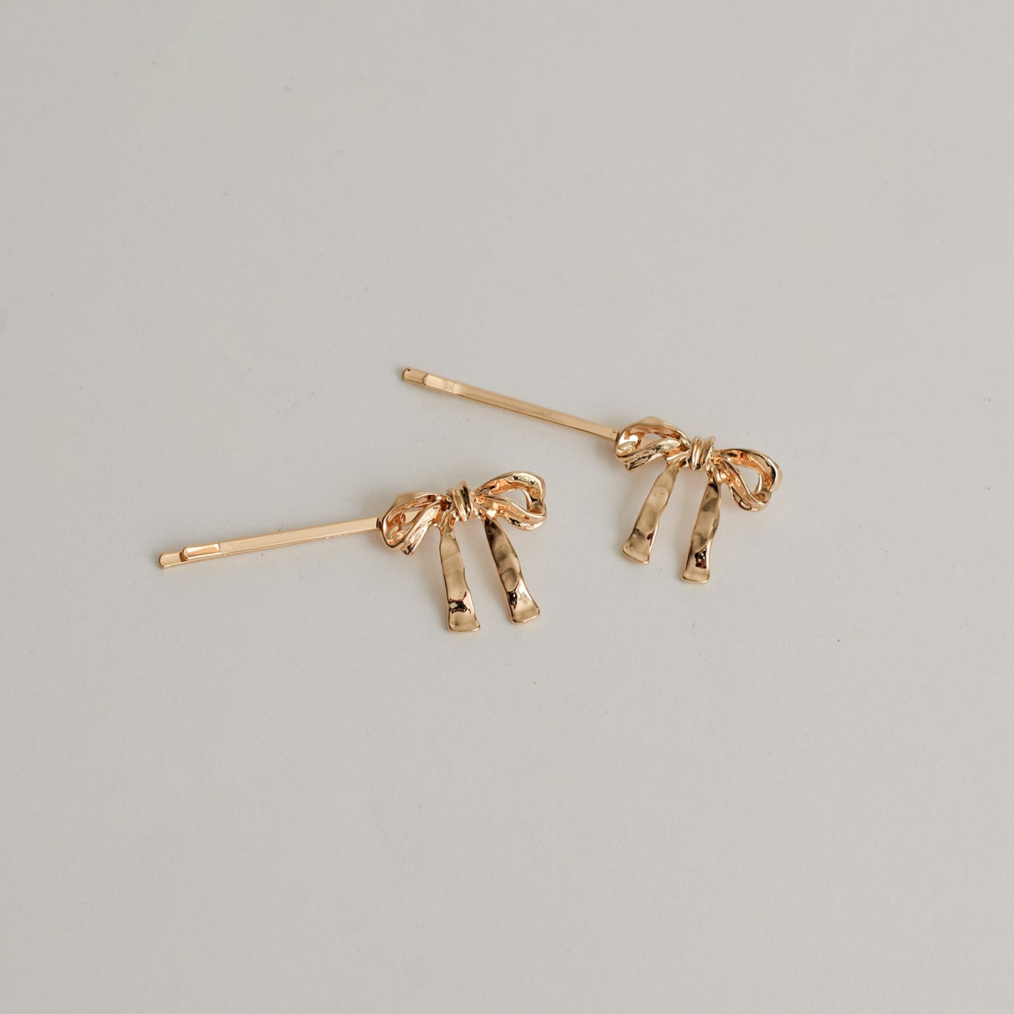 Ribbon Metal Hair Bobby Pins | Gold