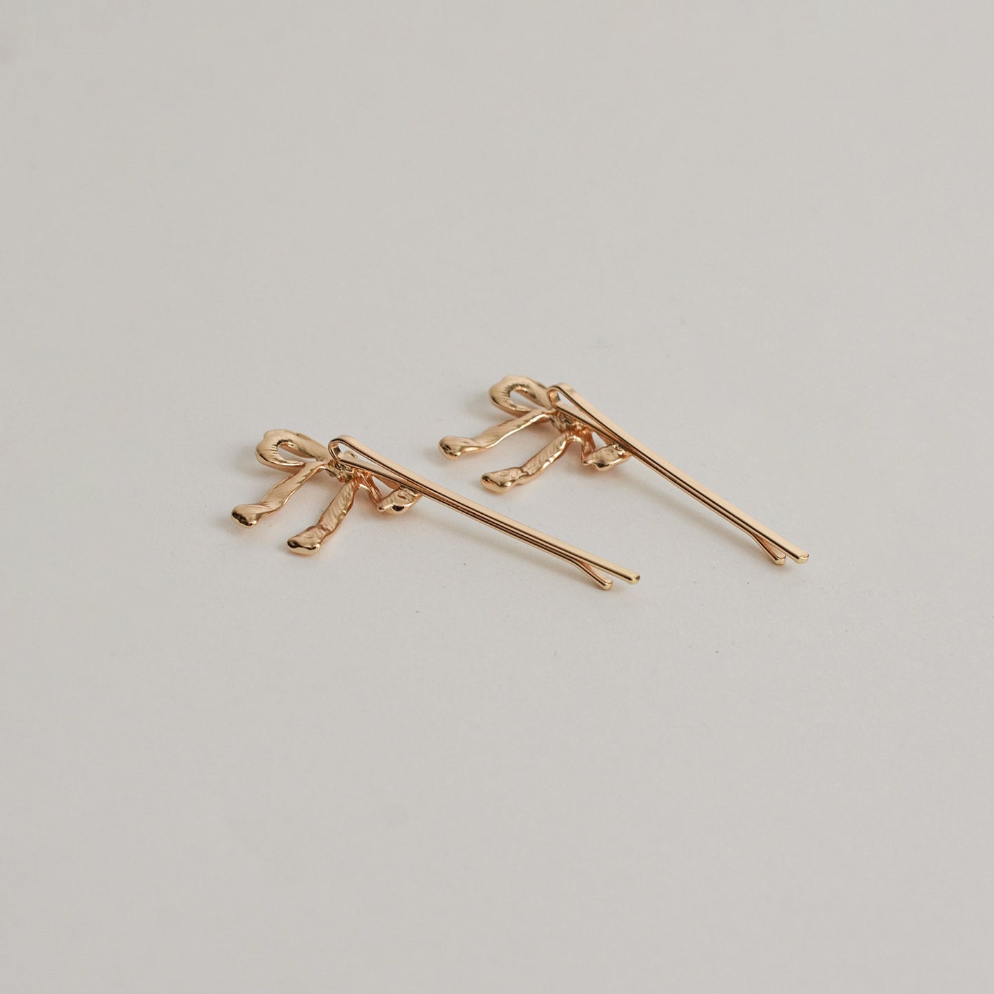 Ribbon Metal Hair Bobby Pins | Gold