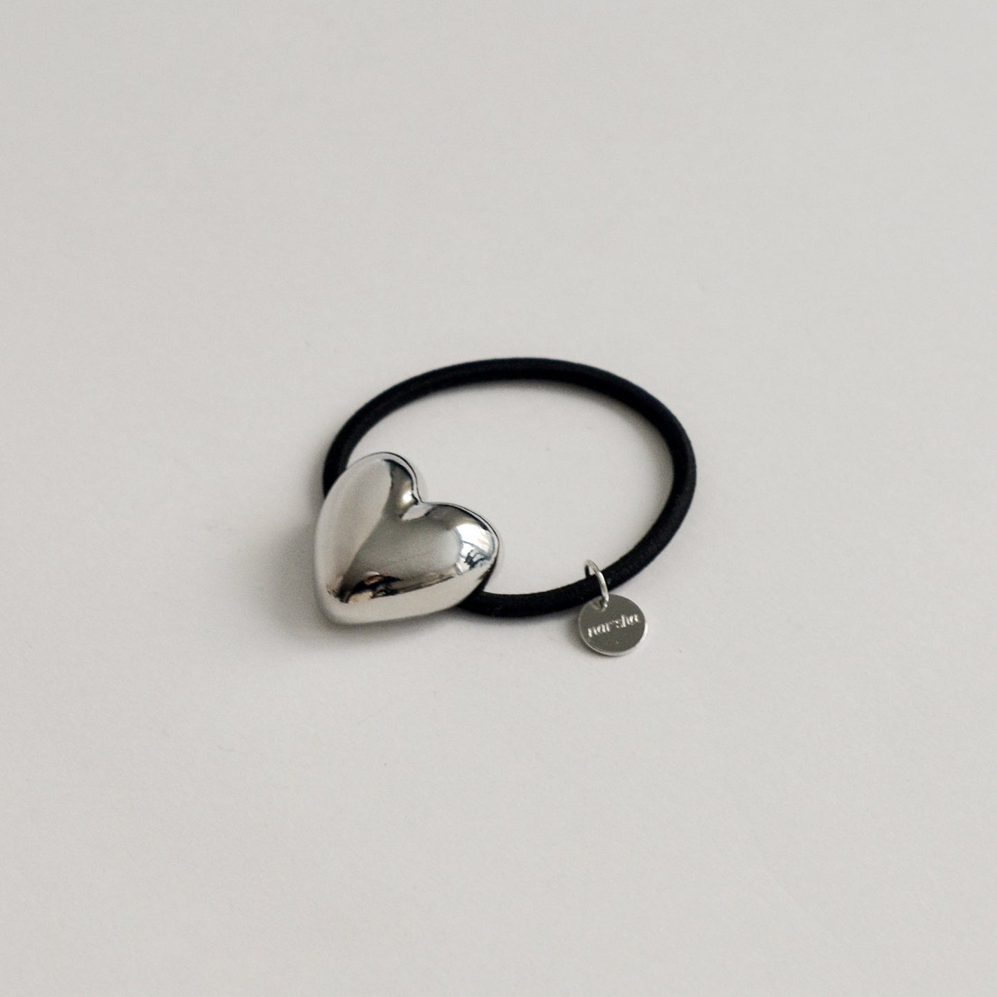 Heart-Shaped Metal Hair Tie | Silver