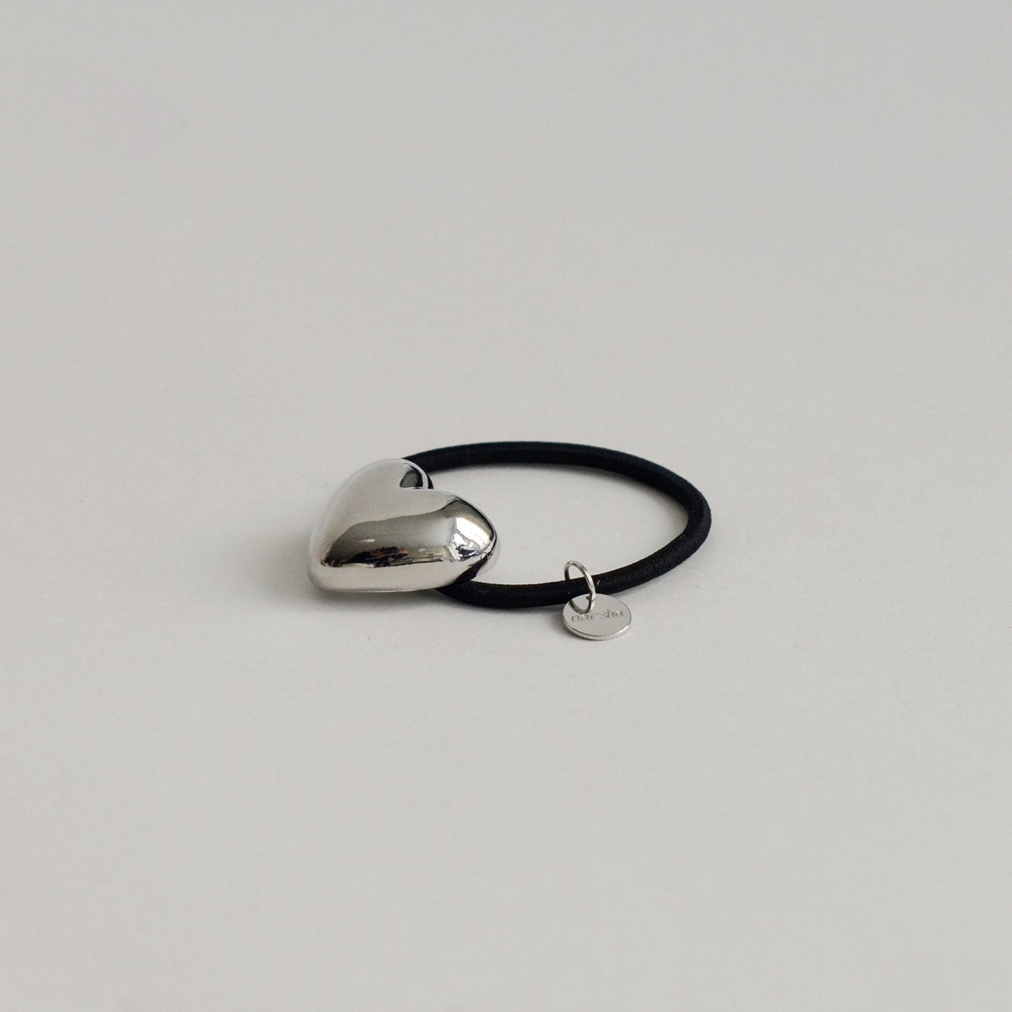Heart-Shaped Metal Hair Tie | Silver