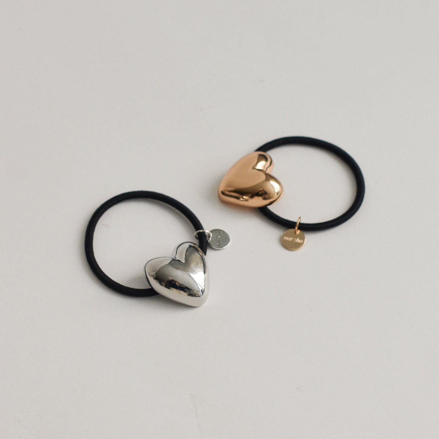 Heart-Shaped Metal Hair Tie | Silver