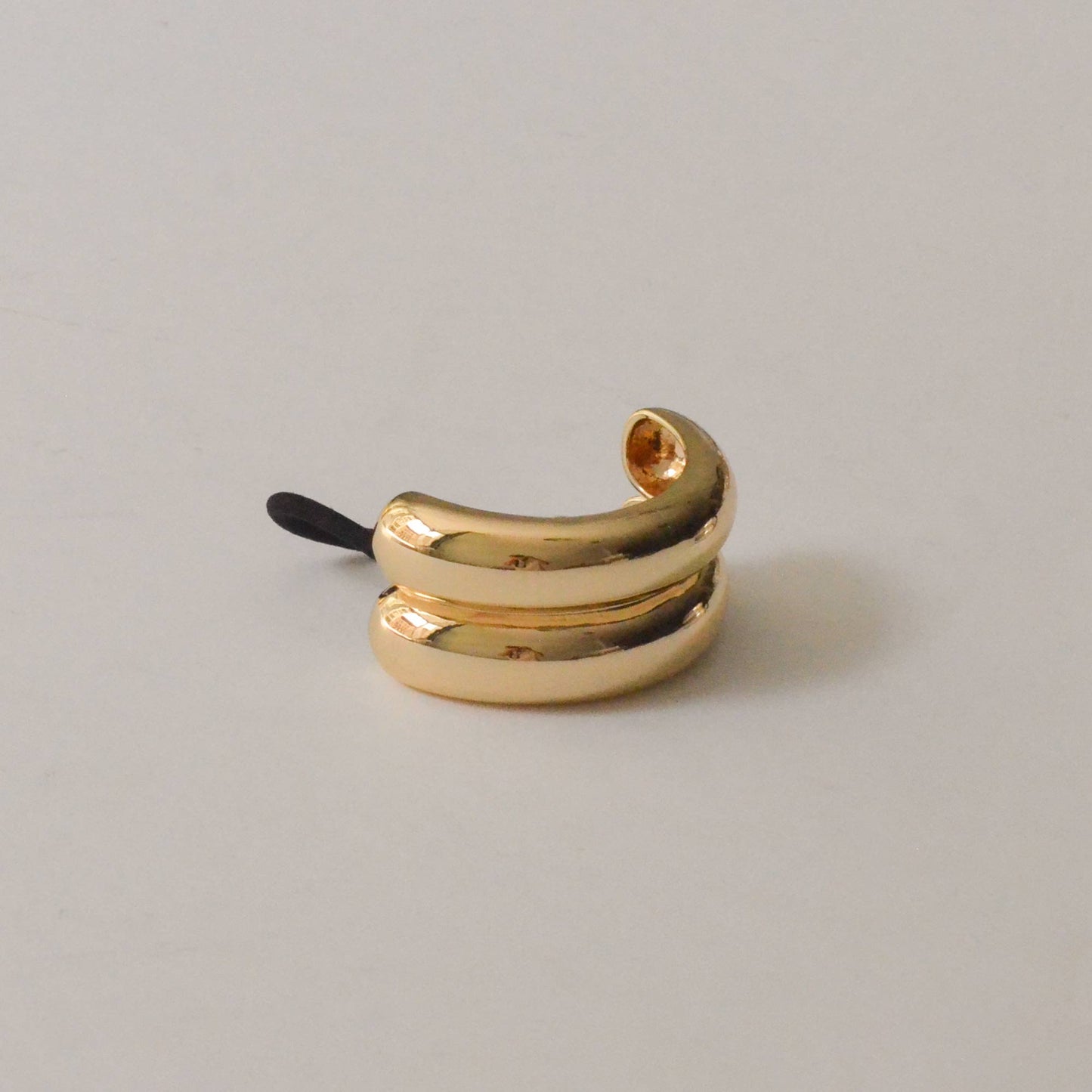 Wide Double Arch Metal Ponytail Hair Tie | Gold
