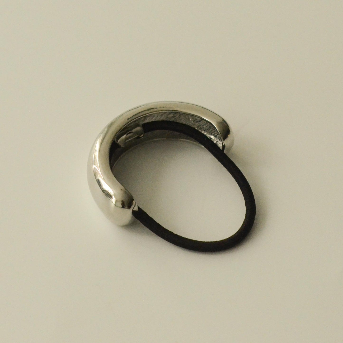 silver wide cuff metal hair tie