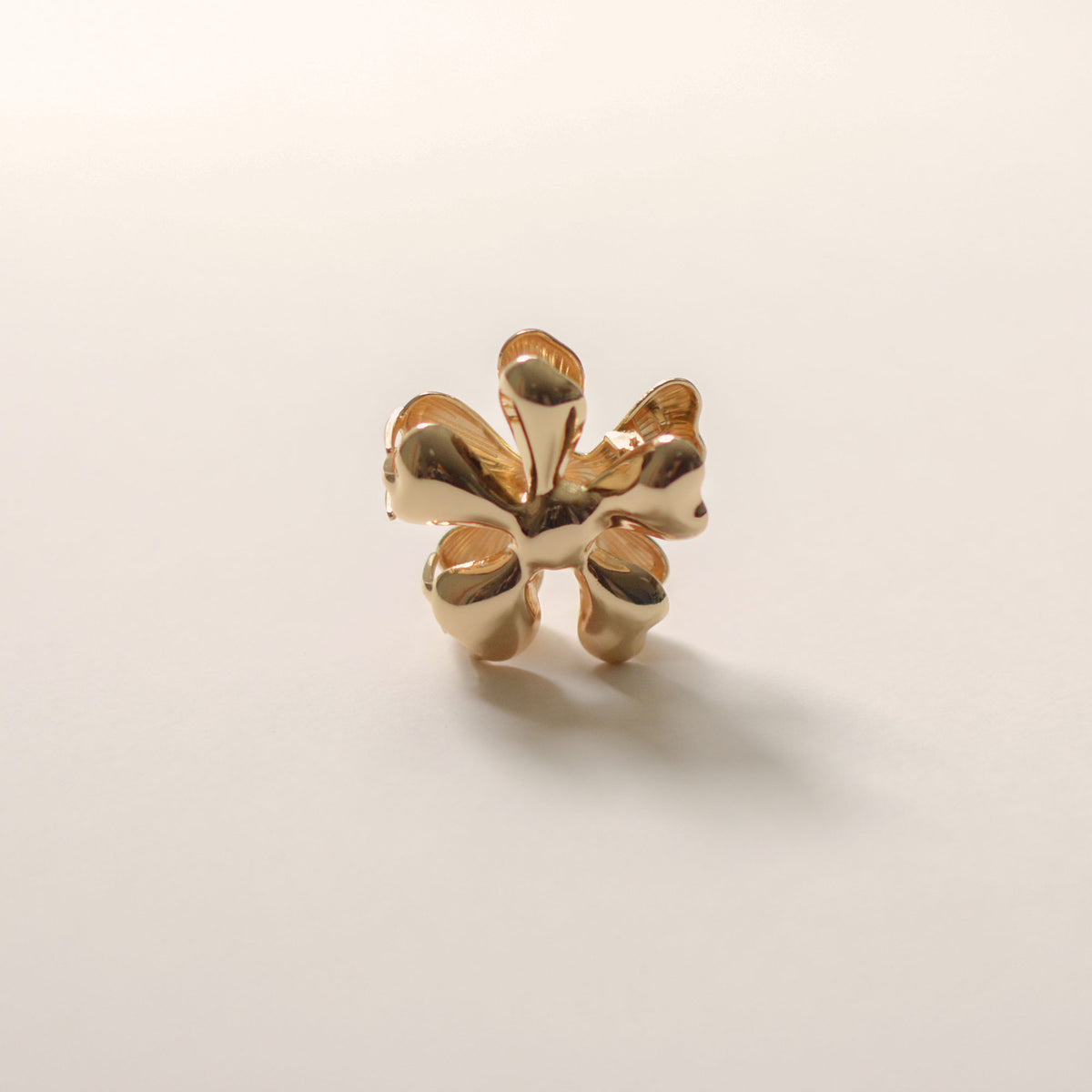 Organic Flower Metal Hair Claw Clip | Gold