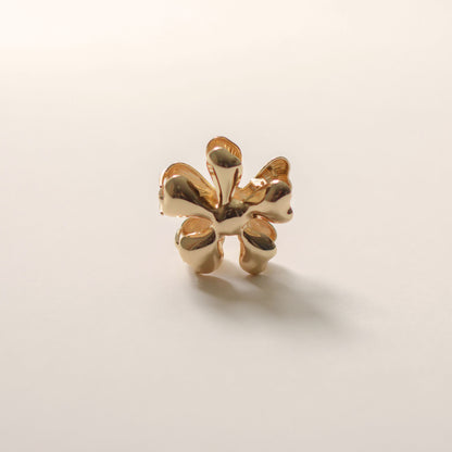Organic Flower Metal Hair Claw Clip | Gold