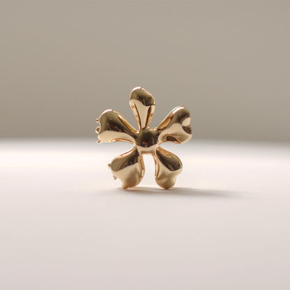 Organic Flower Metal Hair Claw Clip | Gold