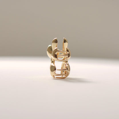 Organic Flower Metal Hair Claw Clip | Gold