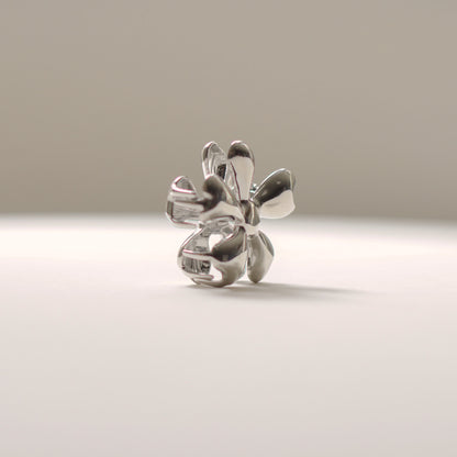 Organic Flower Metal Hair Claw Clip | Silver