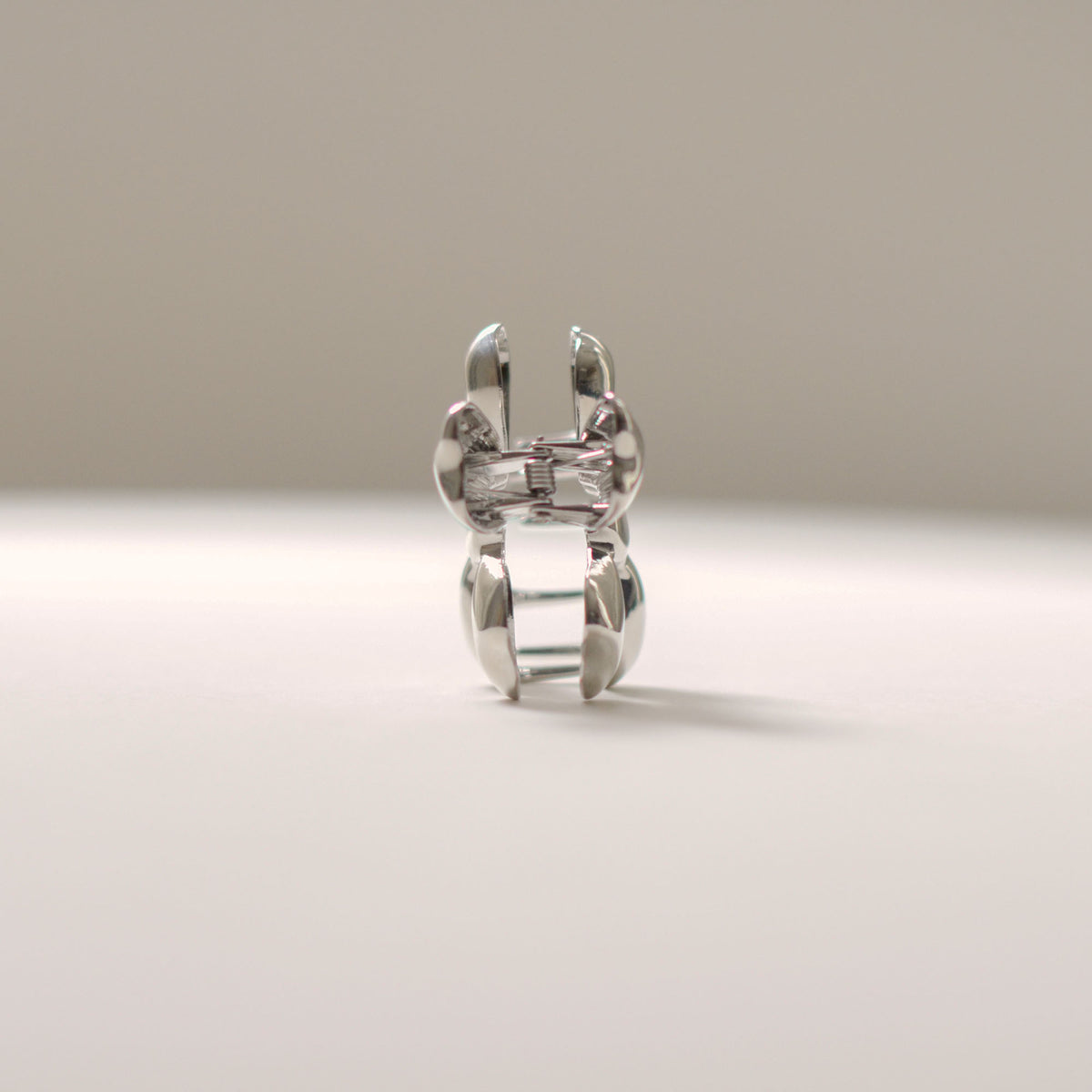 Organic Flower Metal Hair Claw Clip | Silver