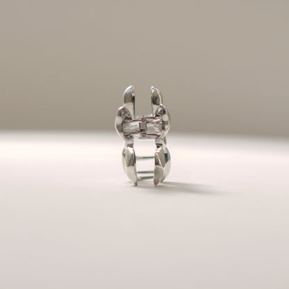 Organic Flower Metal Hair Claw Clip | Silver