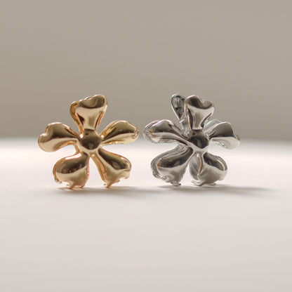 Organic Flower Metal Hair Claw Clip | Gold