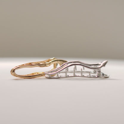 Organic Wave Metal Hair Barrette Clip | Gold