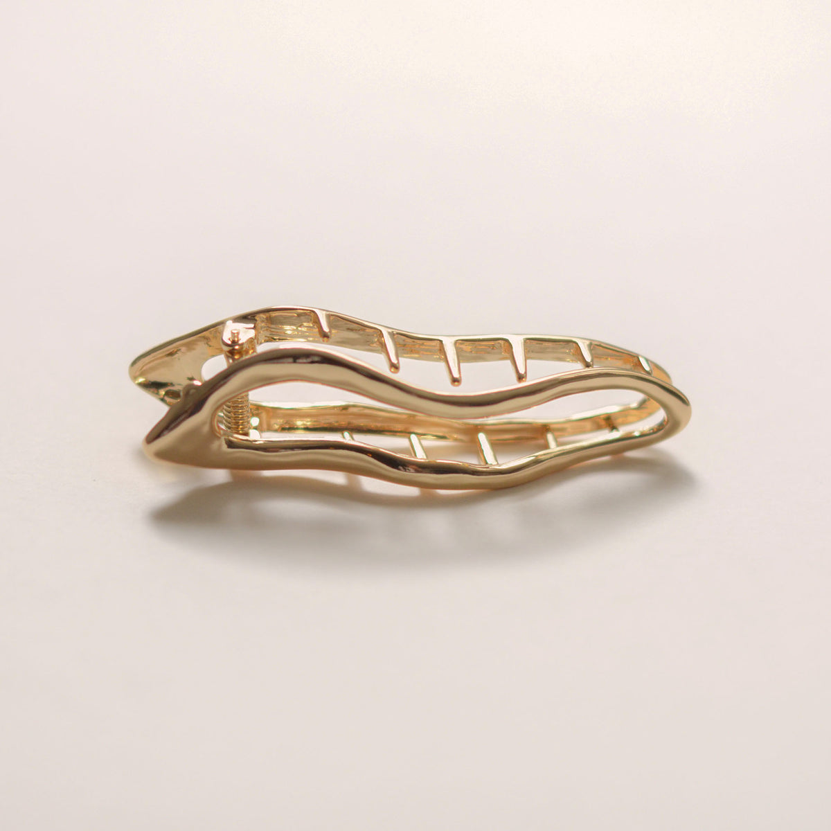 Organic Wave Metal Hair Barrette Clip | Gold