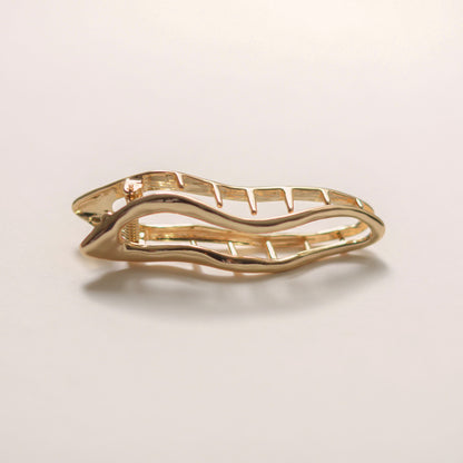 Organic Wave Metal Hair Barrette Clip | Gold