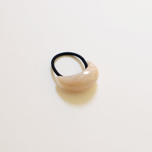 Bold Crescent Resin Hair Tie | Light Beige