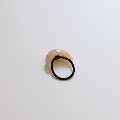 Bold Crescent Resin Hair Tie | Light Beige