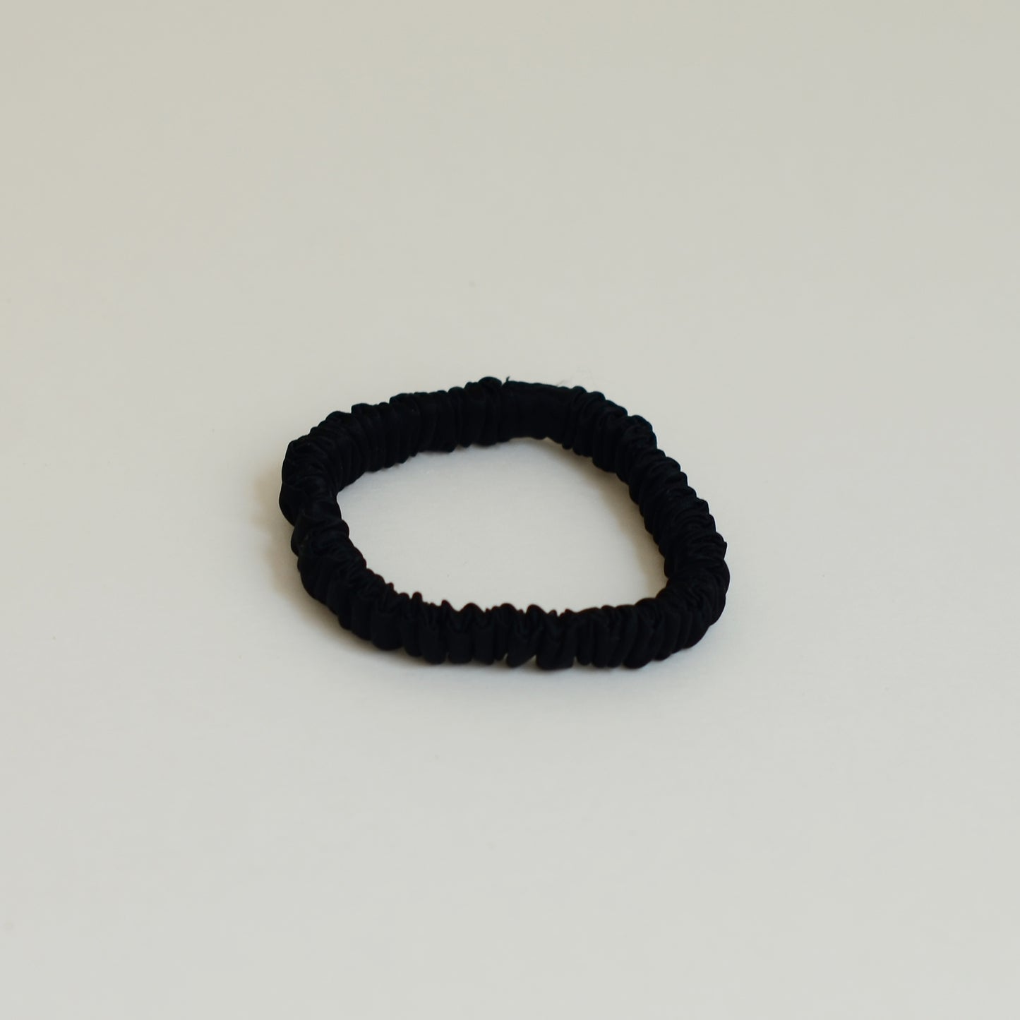 Pure Silk Slim Scrunchie Hair Ties Set | Black