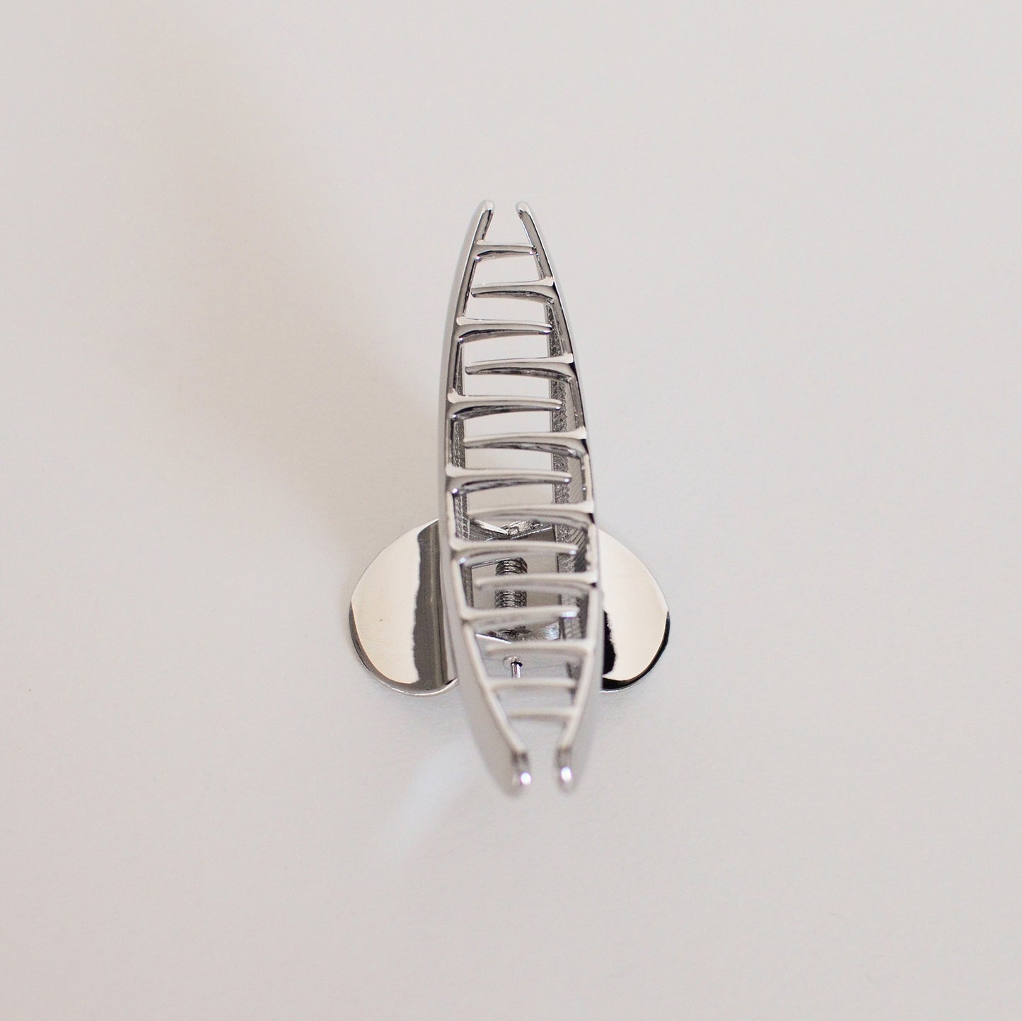 Luna Arc Metal Hair Claw Clip – Silver
