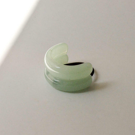 Wide Double Arch Resin Ponytail Hair Tie | Light Green