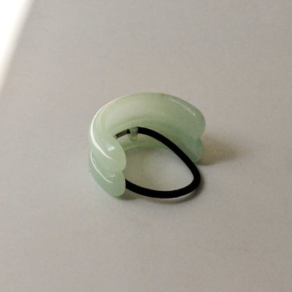 Wide Double Arch Resin Ponytail Hair Tie | Light Green