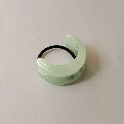 Wide Double Arch Resin Ponytail Hair Tie | Light Green