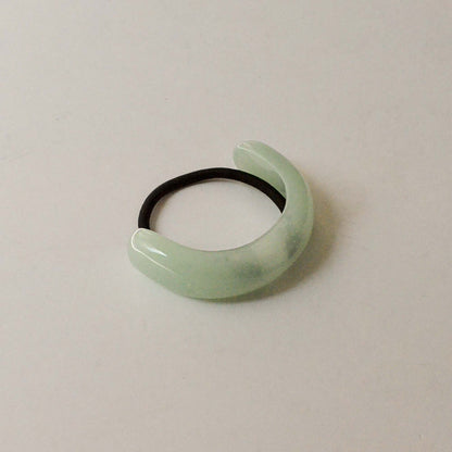 Wide Arch Resin Ponytail Hair Tie | Light Green