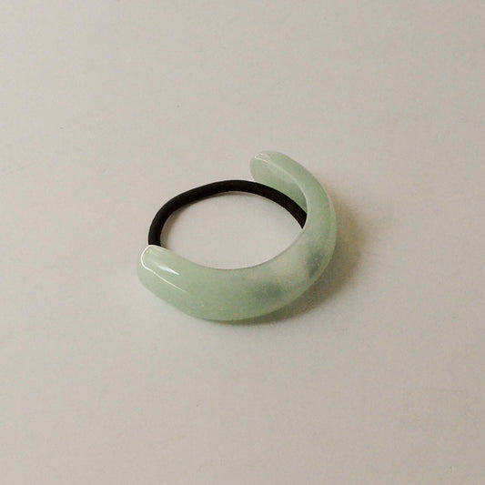 Wide Arch Resin Ponytail Hair Tie | Light Green